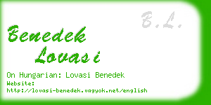 benedek lovasi business card